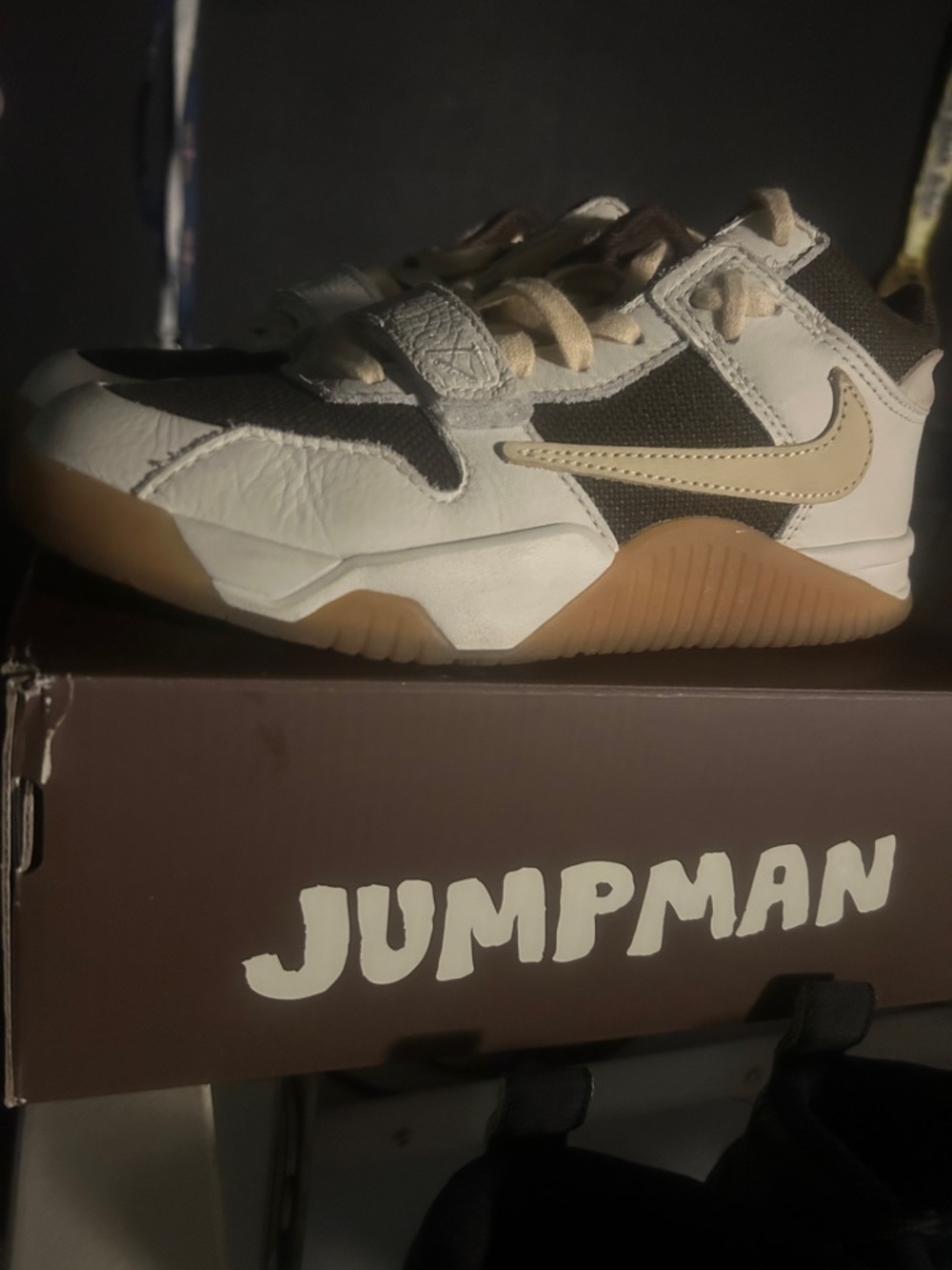 Nike Kids' White and Tan Low-Top Sneakers